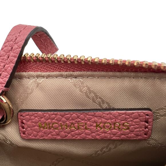 Michael Kors Jet Set Small Pebbled Leather Wristlet Card Coin Case Rose Gold - Picture 4 of 15